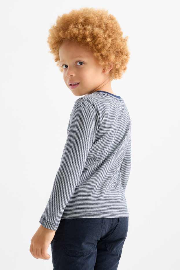 Bambini - Tricheco, orso polare e pinguino - maglia a maniche lunghe - a righe - blu scuro