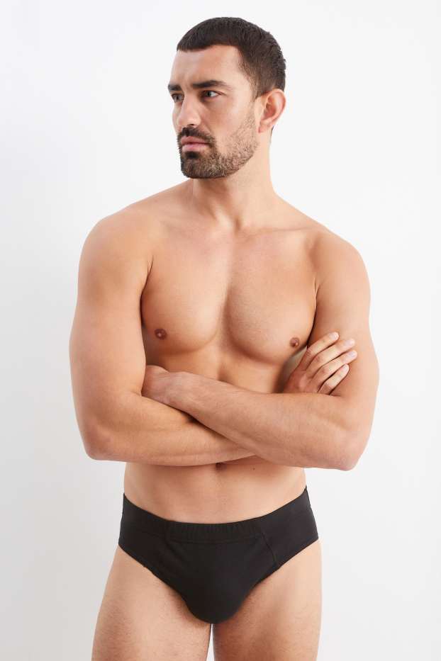 Hommes - Lot de 3 - slips - noir