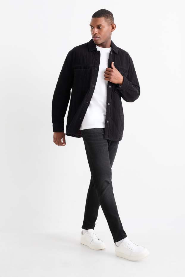 Pánské - Slim tapered jeans - Flex - LYCRA® ADAPTIV Fiber - černá