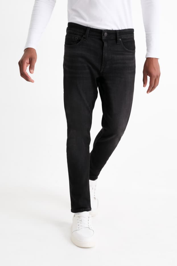 Pánské - Slim tapered jeans - Flex - LYCRA® ADAPTIV Fiber - černá