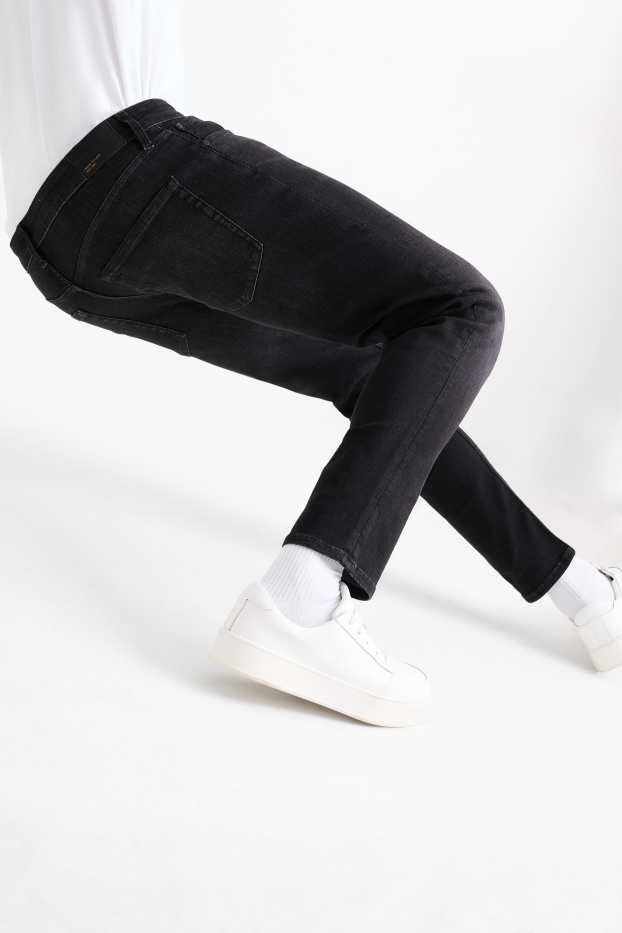 Pánské - Slim tapered jeans - Flex - LYCRA® ADAPTIV Fiber - černá