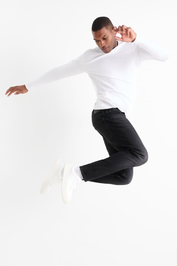 Pánské - Slim tapered jeans - Flex - LYCRA® ADAPTIV Fiber - černá