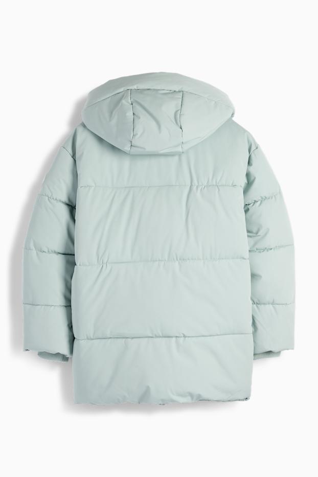 Kinder Mädchen - Steppjacke mit Kapuze - mintgrün