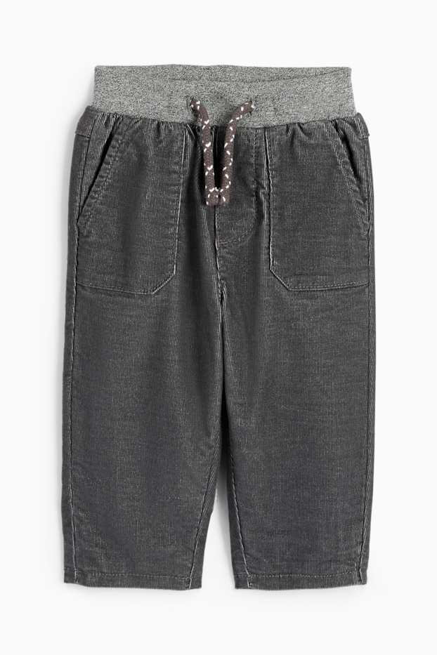 Bébés garçons - Pantalon en velours côtelé pour bébé - pantalon doublé - gris