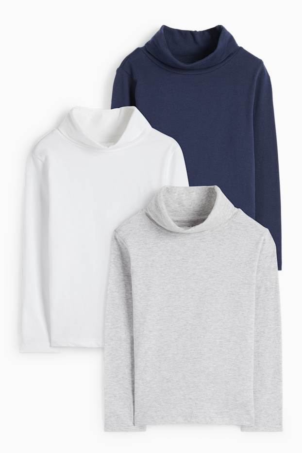 Enfants garçons - Lot de 3 - maillots de corps - bleu / blanc