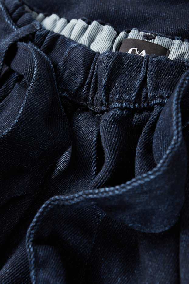 Dames - Wide leg jeans - high waist - donkerblauw