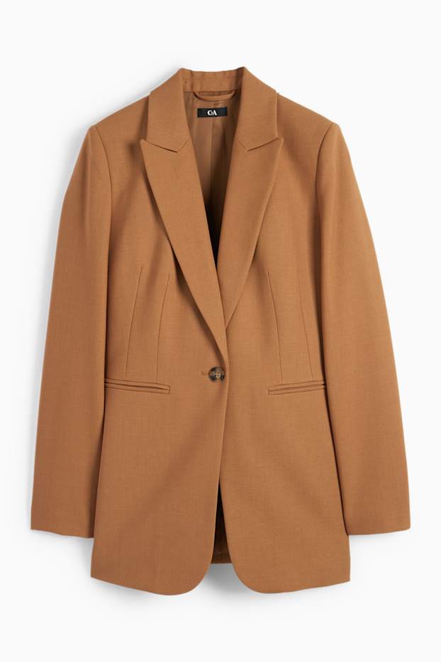 Femmes - Blazer long - cintré - marron clair