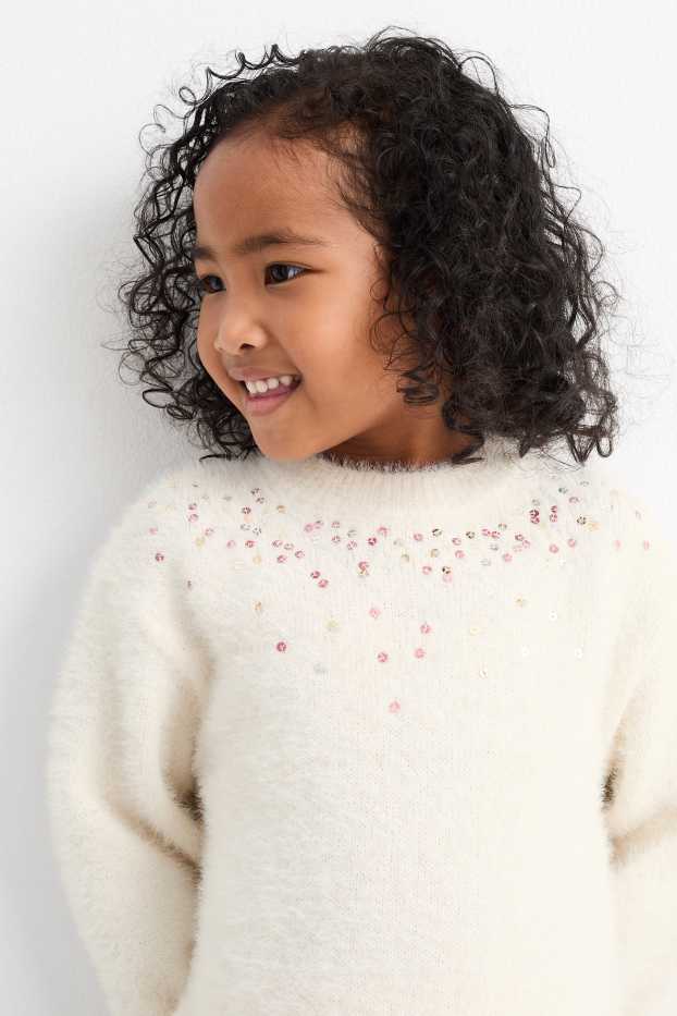 Enfants filles - Ensemble - robe en maille et collants - 2 pièces - rose