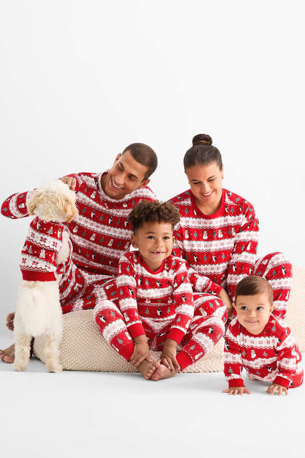 Mujer - Mono navideño con capucha - rojo