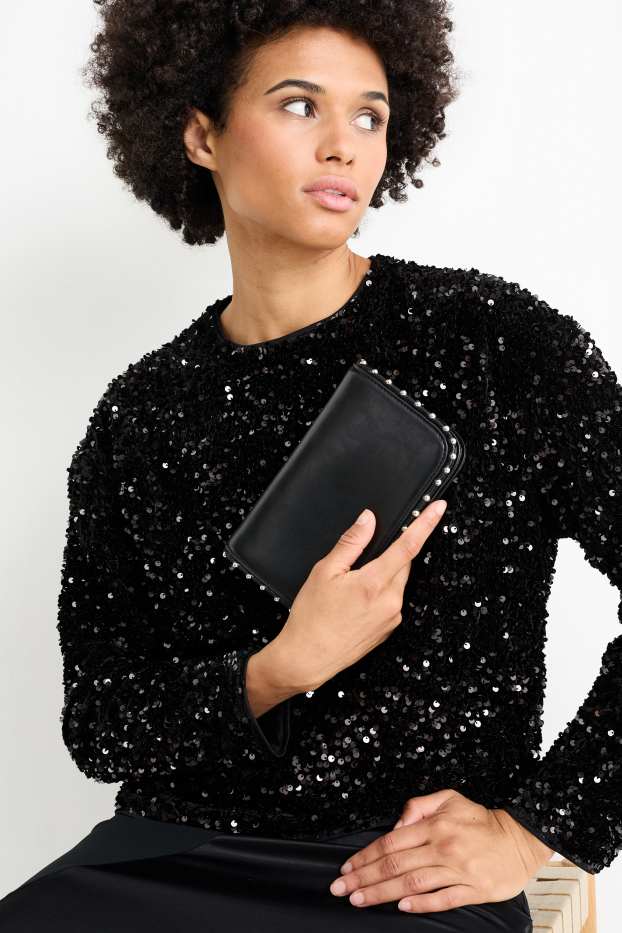 Dames - Schoudertas - imitatieleer - zwart