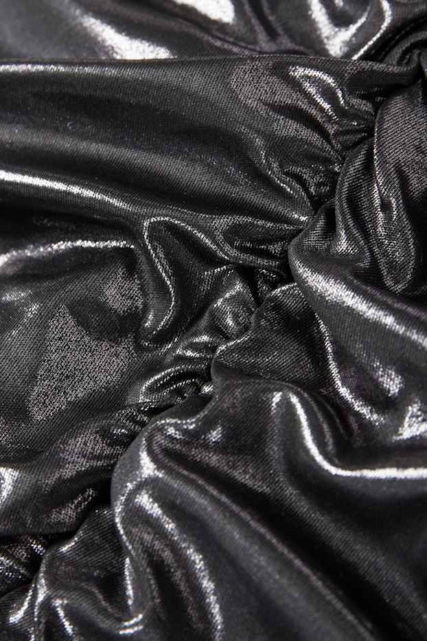 Donna - Top a fascia - effetto brillante - nero