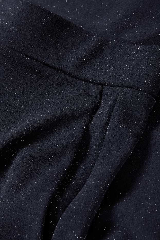 Femmes - Pantalon en jersey - mid waist - wide leg - bleu foncé
