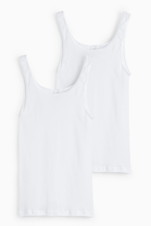 Femmes - Lot de 2 - débardeurs - blanc