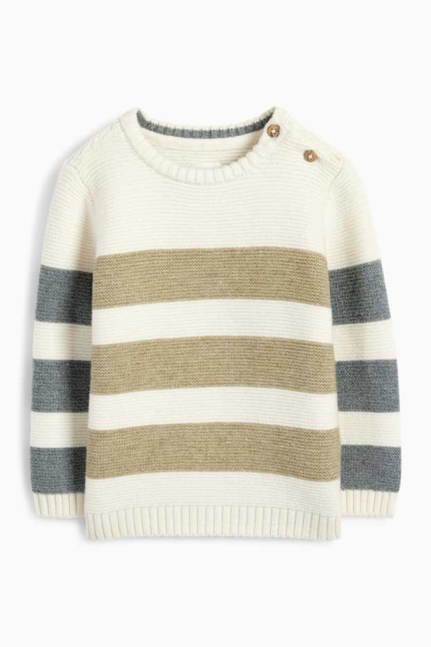 Bebés niños - Jersey para bebé - de rayas - con textura - blanco roto