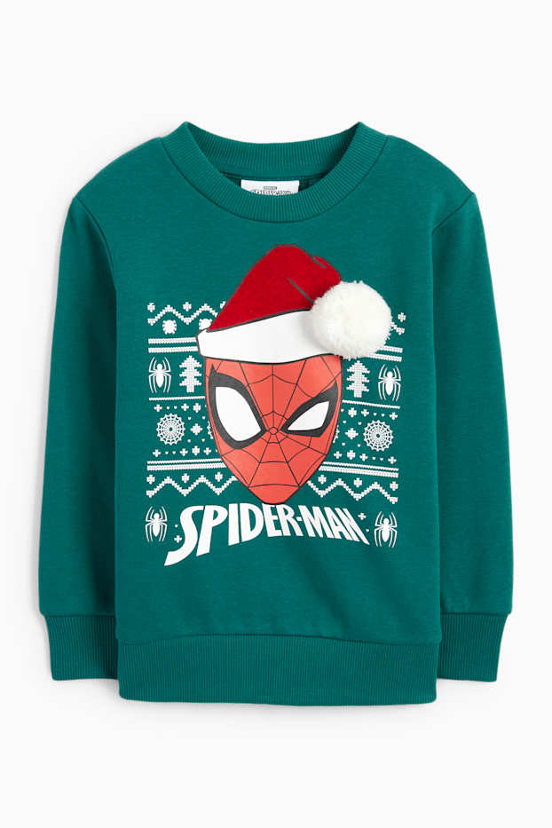 Kinder Jungen - Spider-Man - Weihnachts-Sweatshirt - dunkelgrün