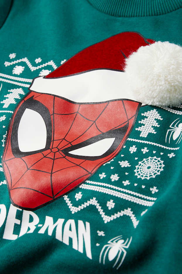 Kinder Jungen - Spider-Man - Weihnachts-Sweatshirt - dunkelgrün