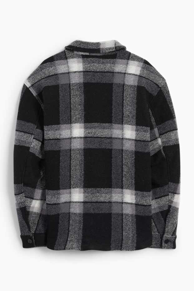 Hommes - Veste-chemise - à carreaux - noir