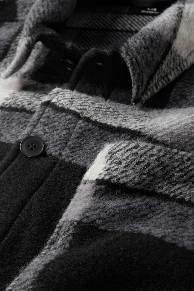 Hommes - Veste-chemise - à carreaux - noir