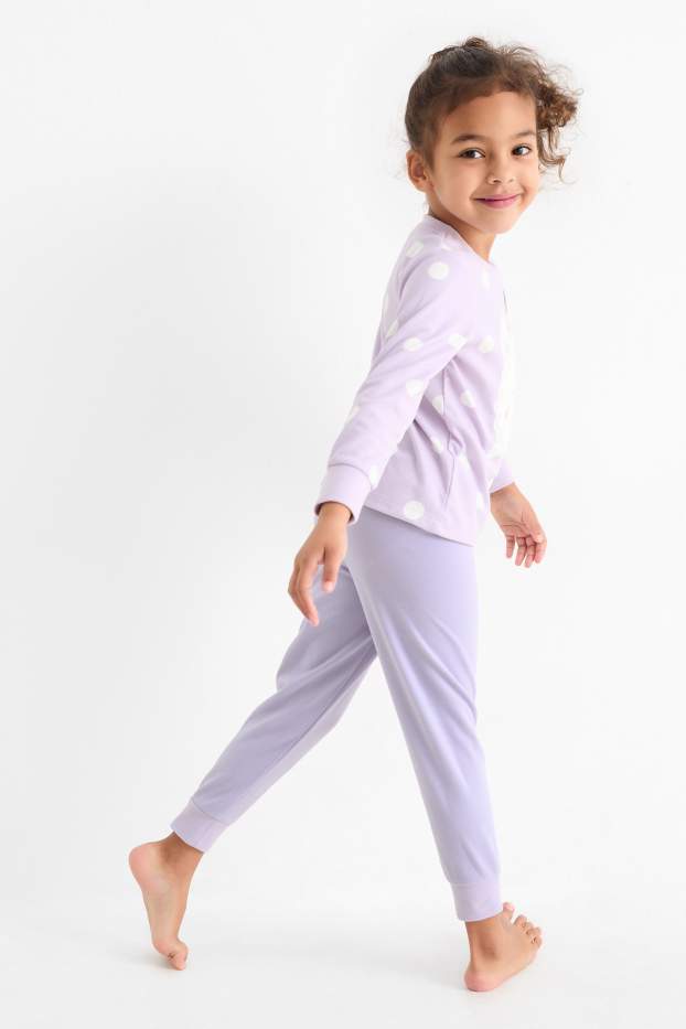 Nena - Paquet de 2 - llama - pijama de teixit polar - 4 peces - violeta clar