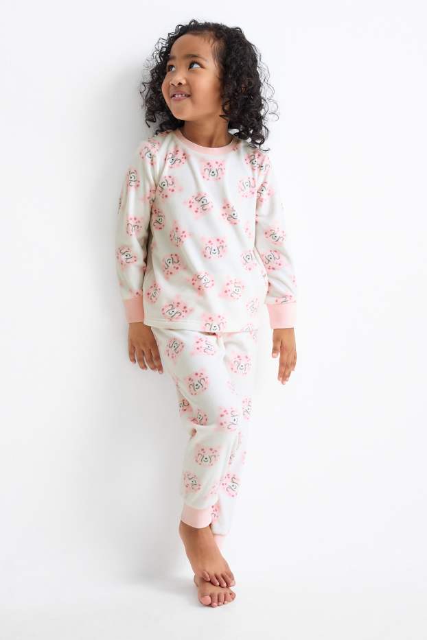Children Girls - Multipack of 2 - leopard - fleece pyjamas - 4 piece - rose