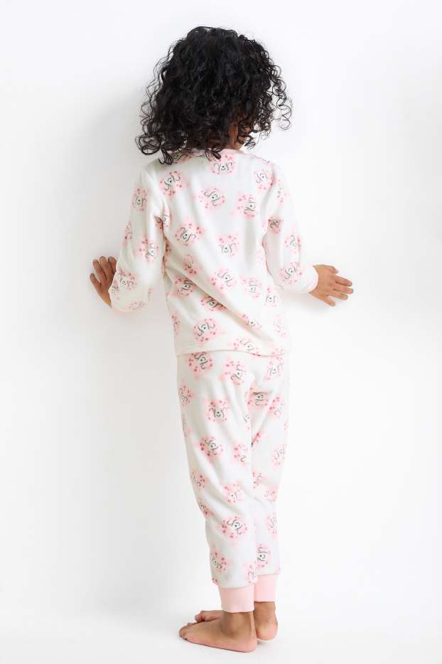 Children Girls - Multipack of 2 - leopard - fleece pyjamas - 4 piece - rose