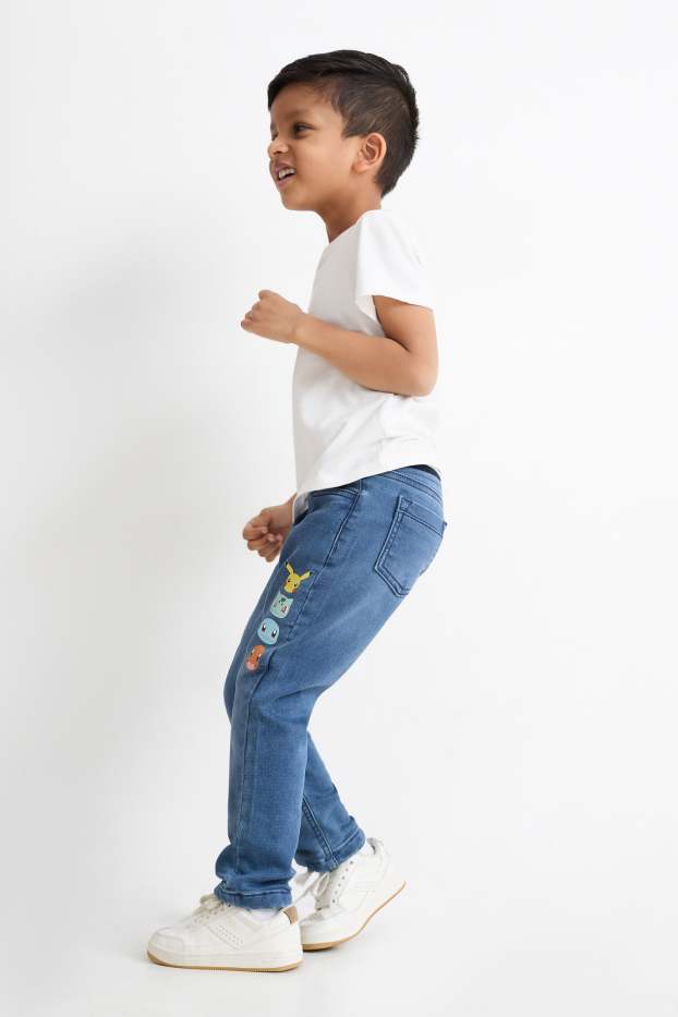 Copii - Băieți - Pokémon - straight jeans - jeans termoizolanți - denim-albastru