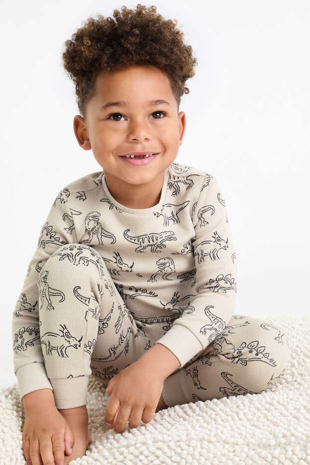 Kinder Jungen - Mulitpack 3er - Dino - Pyjama - 6 teilig - beige