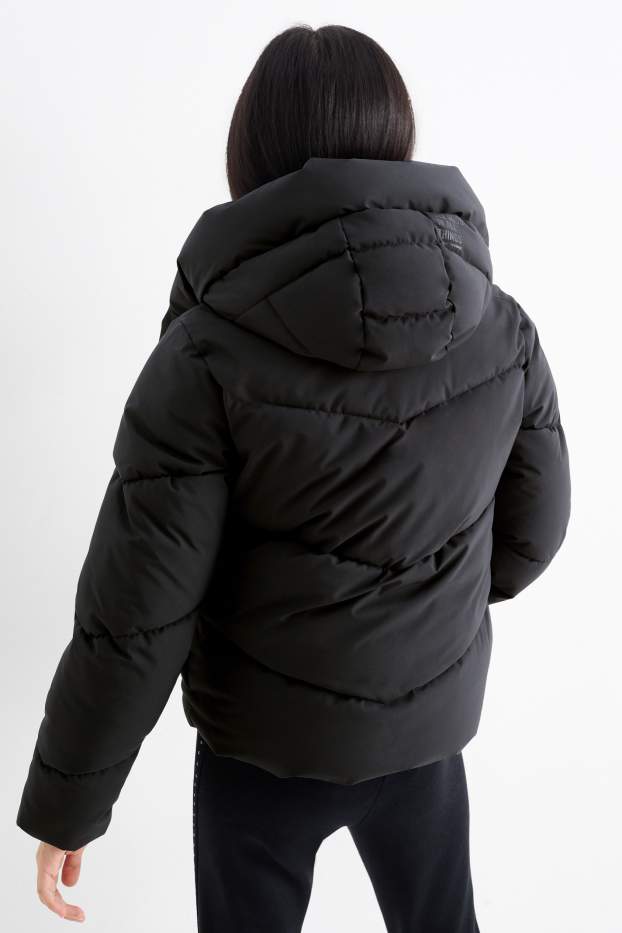 Bambine - Giacca trapuntata con cappuccio - idrorepellente - nero