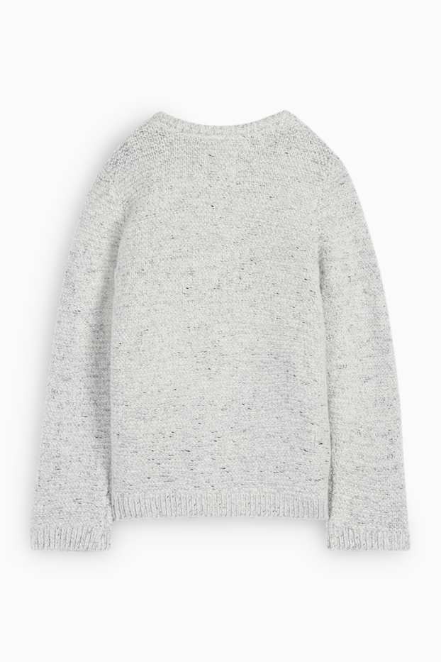 Baby Boys - Father Christmas and Rudolph - Christmas jumper - light gray