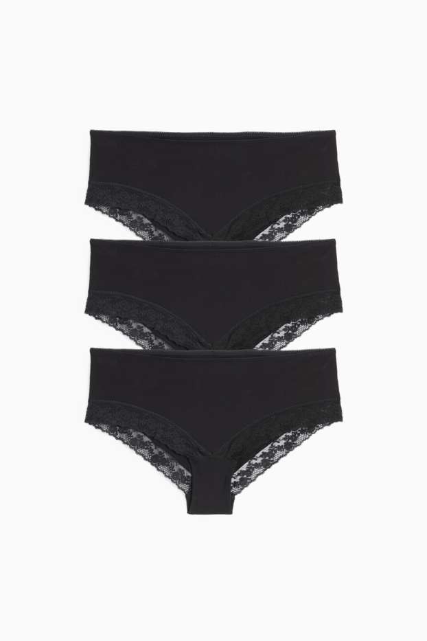 Damen - Multipack 3er - Hipster - schwarz