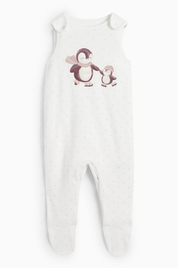 Nadó nena - Pingüí - conjunt de pijama d’una peça - 2 peces - rosa