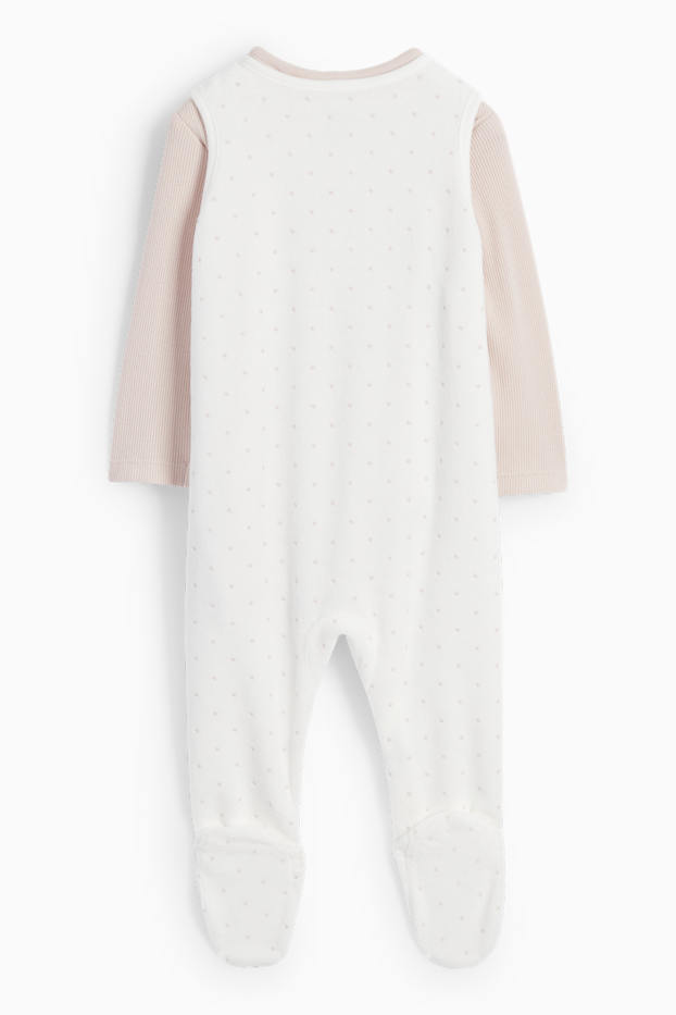 Nadó nena - Pingüí - conjunt de pijama d’una peça - 2 peces - rosa