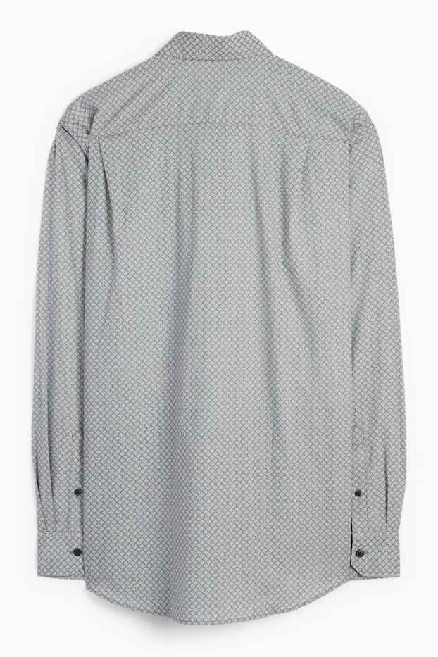 Men - Business shirt - regular fit - kent collar - easy-iron - patterned - dark gray