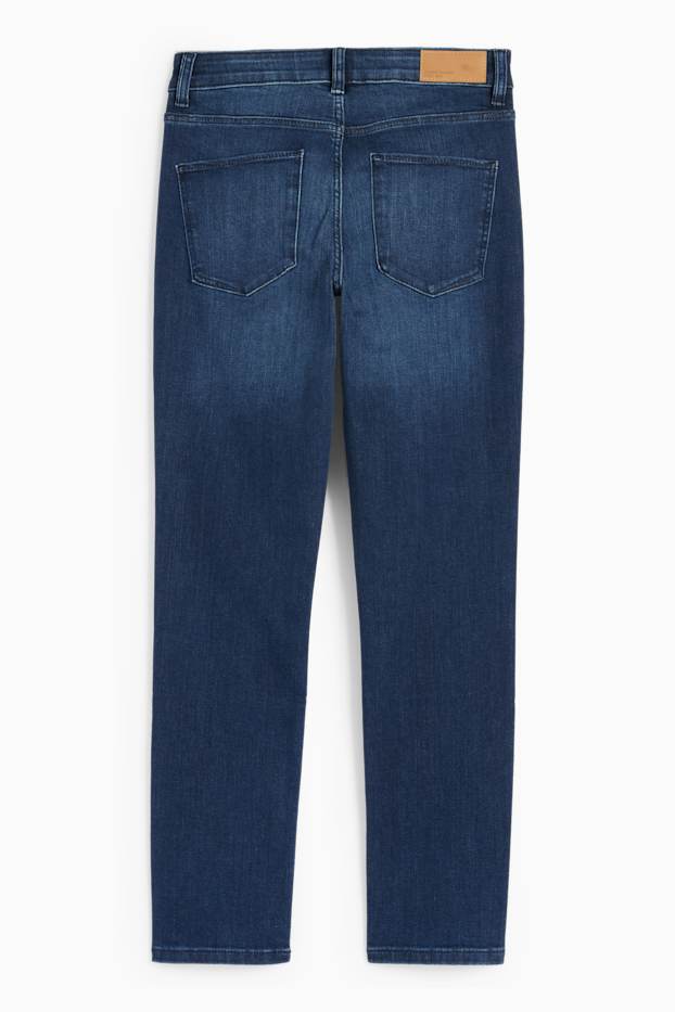Femmes - Slim jean orné de strass - mid waist - jean bleu