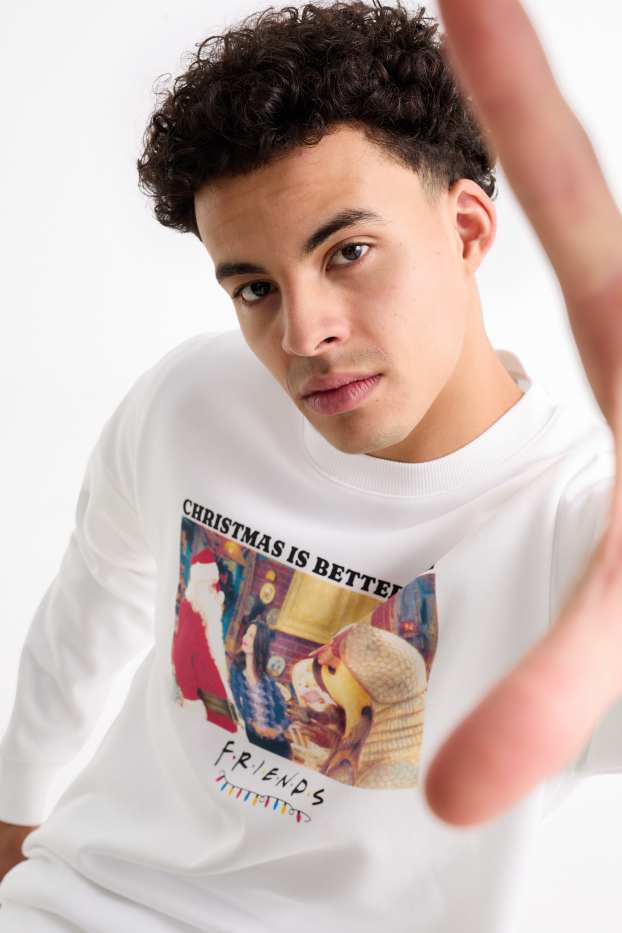 Men - Christmas sweatshirt - Friends - white