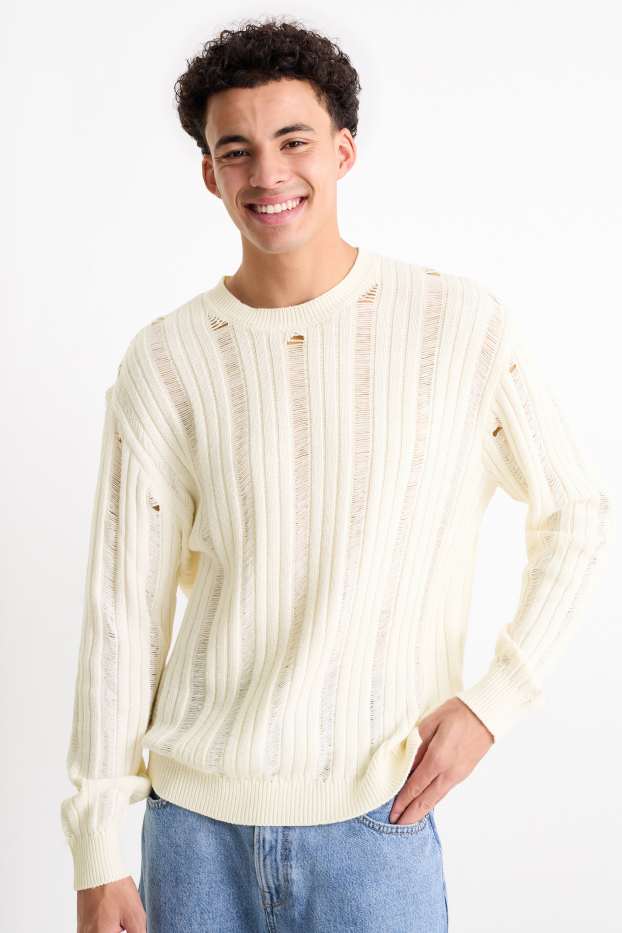 Mężczyźni - Sweter - beżowy