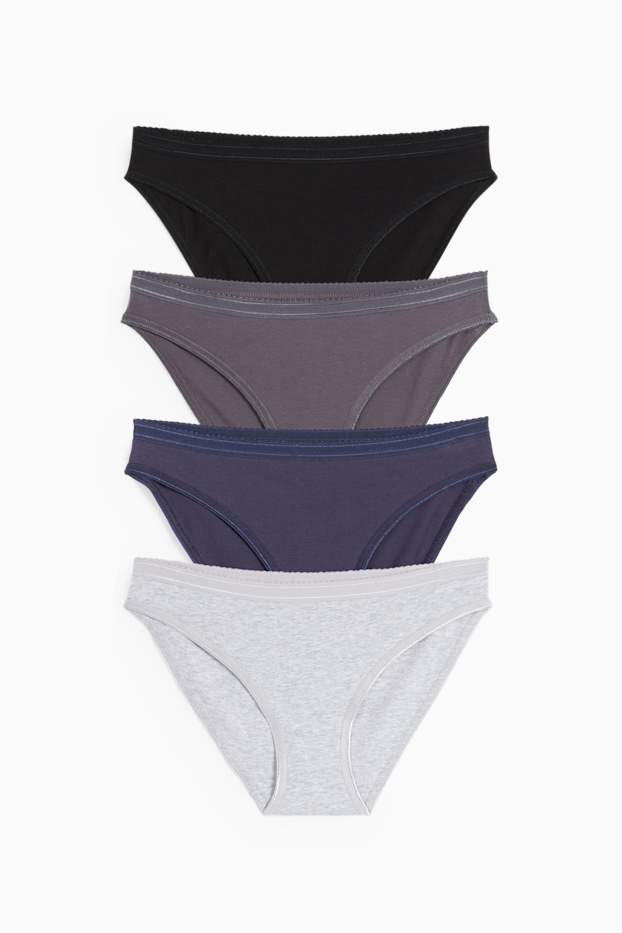 Mujer - Pack de 4 - bragas - gris oscuro