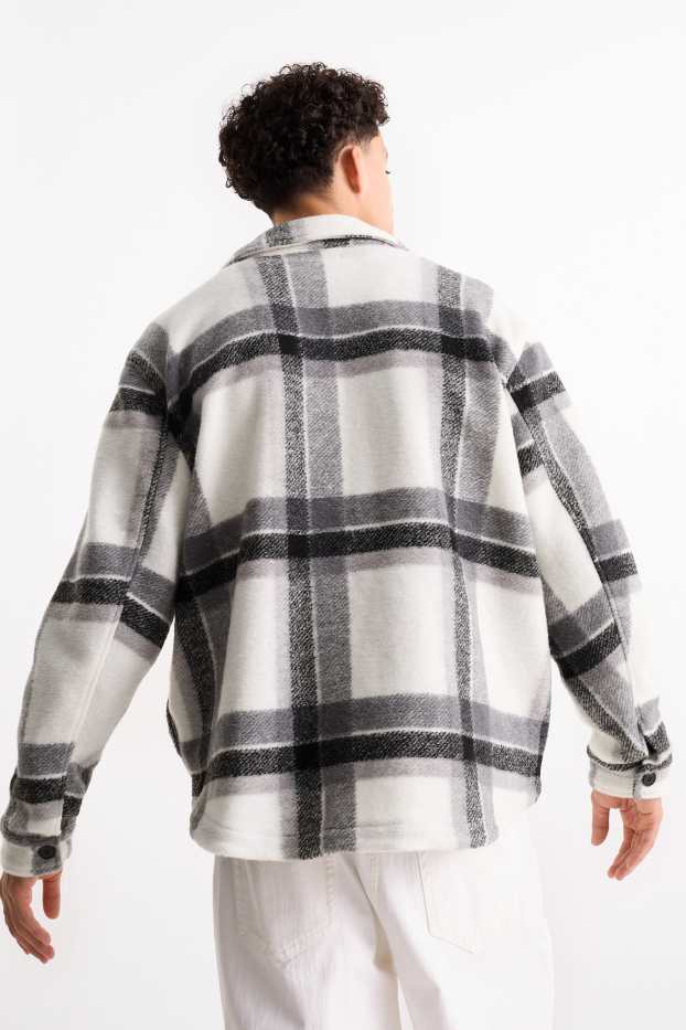 Hommes - Veste-chemise - à carreaux - gris