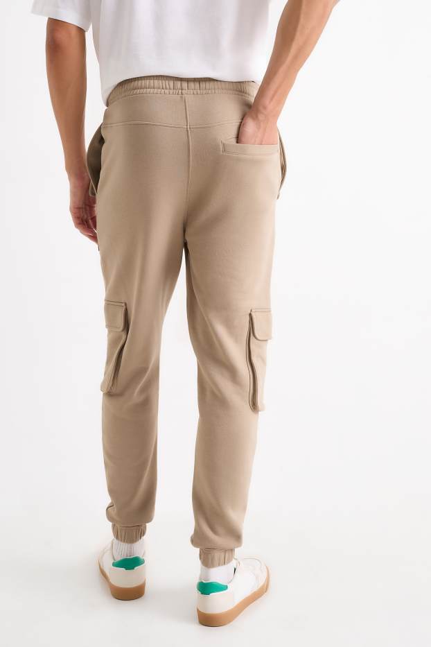 Hommes - Pantalon de jogging cargo - beige