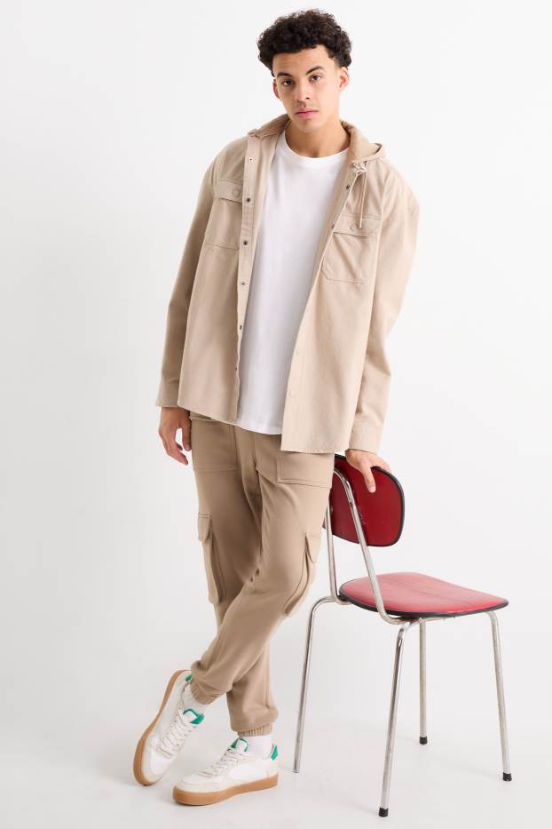 Hommes - Pantalon de jogging cargo - beige