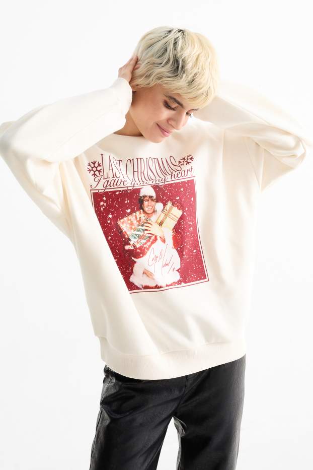 Dames - Sweatshirt voor de kerst - George Michael - crème wit