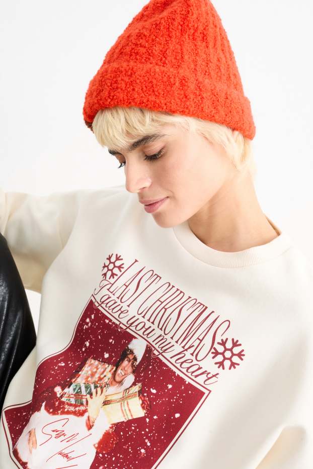 Dames - Sweatshirt voor de kerst - George Michael - crème wit