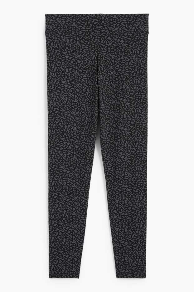 Damen - Basic-Leggings - gemustert - schwarz