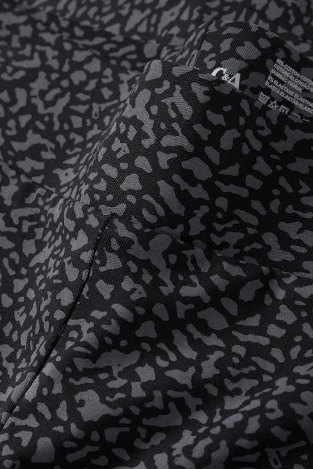 Damen - Basic-Leggings - gemustert - schwarz