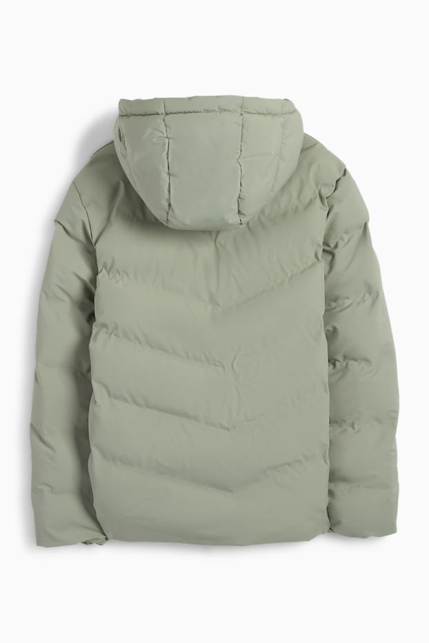 Kinder Jungen - Steppjacke mit Kapuze - wasserabweisend - hellgrün