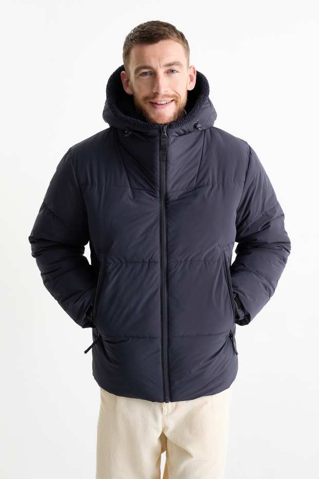 Hombre - Chaqueta acolchada con capucha - negro