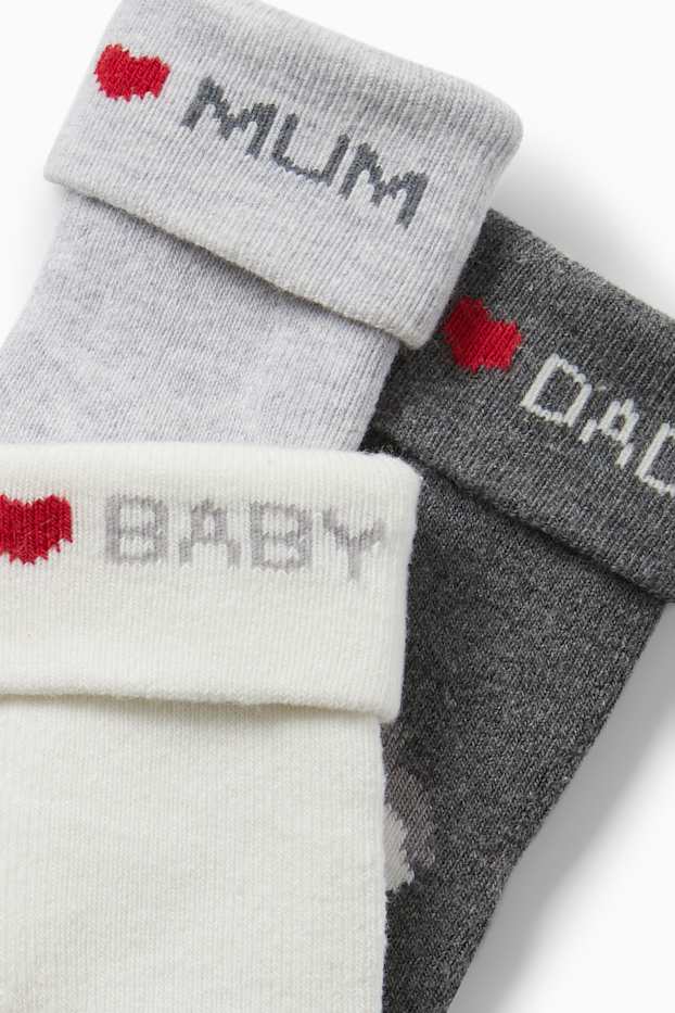 Bébés filles - Lot de 3 paires - petits lapins - chaussettes nouveau-né à motif - blanc