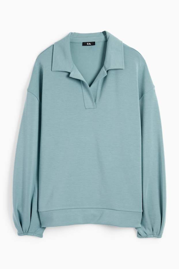 Femei - Bluză de molton basic - verde mentă