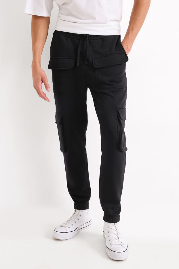 Herren - Cargo-Jogginghose - schwarz