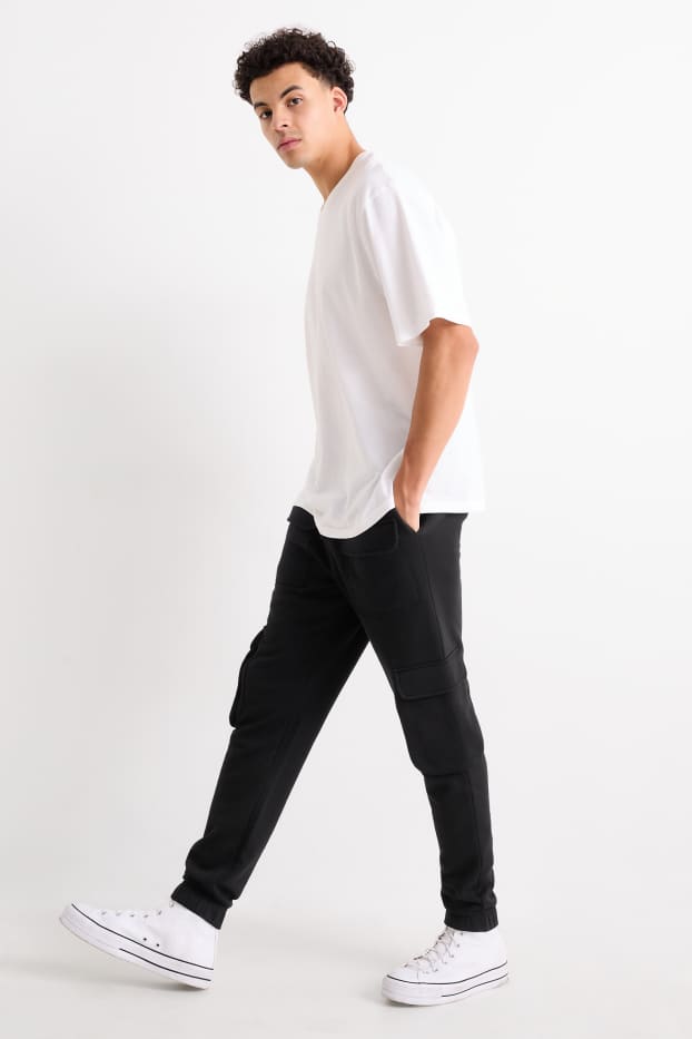 Herren - Cargo-Jogginghose - schwarz